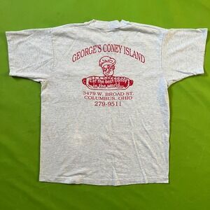 Medium Vintage‎ Coney Island single stitch Shirt Mens Gray Short Sleeve Ohio